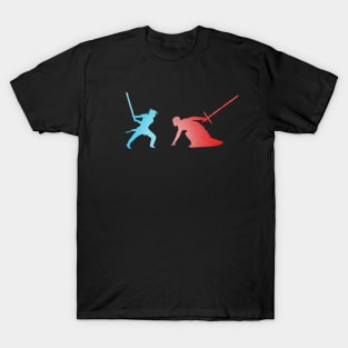 Rey and Ben Duel Sihouette T-Shirt